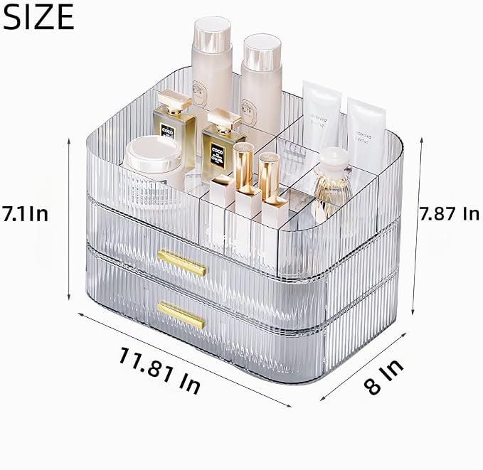 Makeup Organizer with Drawers Stackable Skincare Cosmetic Makeup organization - Image 6