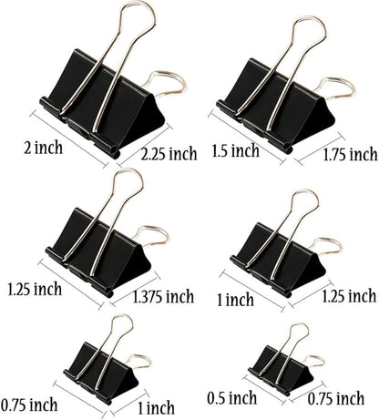Binder Clips Paper Clamp for Paper-130 Pcs Clips Paper Binder Assorted Sizes - Image 2