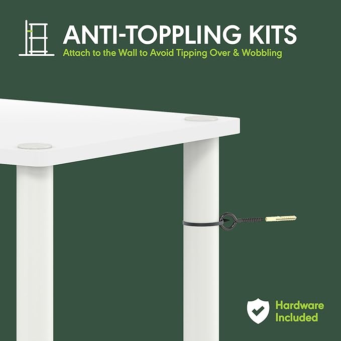 Furinno Turn-N-Tube Storage Shelves, 5-Tier Book Shelf, Corner Shelf - Image 4