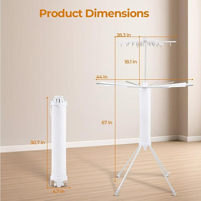 Dollate 4-Legged Clothes Drying Rack Foldable, 2 Tier Portable and Collapsible - Image 7