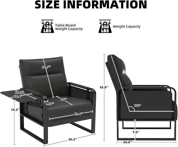Upholstered Accent Sofa, Modern Faux Leather Chair - Image 2