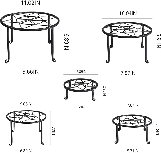5 Pack Metal Plant Stands, Heavy Duty Potted Holder - Image 3