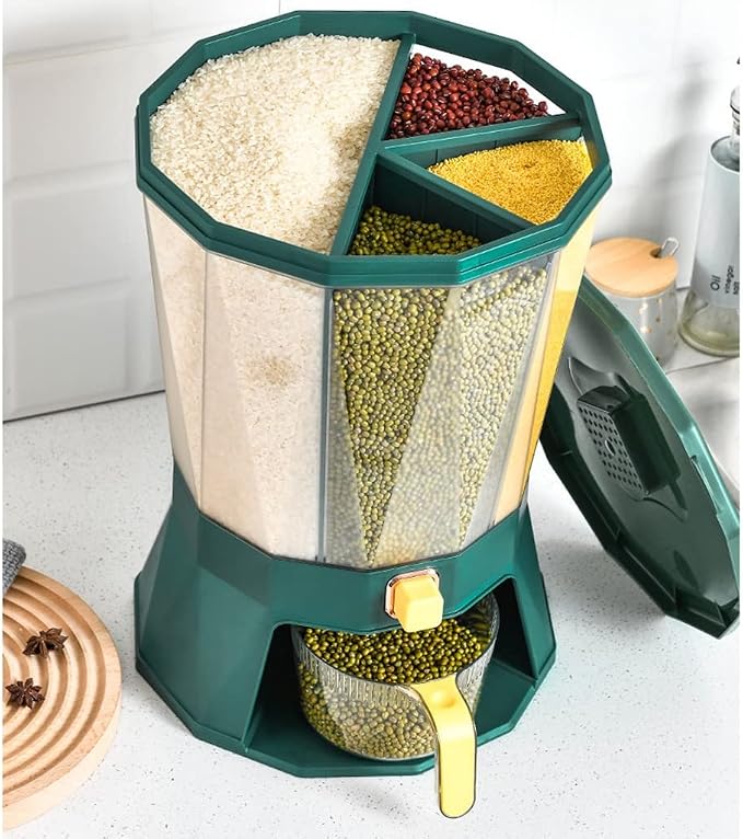 Food Dispenser W/Removable Bulkhead 4-Grid Storage Food Dry Food Container by Unknown