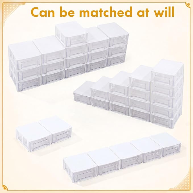 Novabright 30 Pcs Stackable Drawers Storage Plastic Drawers Small Parts Storage - Image 6
