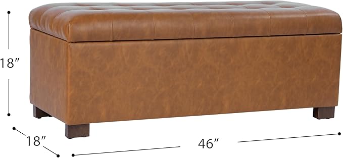 HomePop 46" Tufted Storage Bench - Image 3