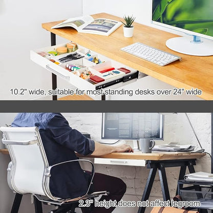 Large Size Under Desk Slide out Pencil Drawer White - Image 4