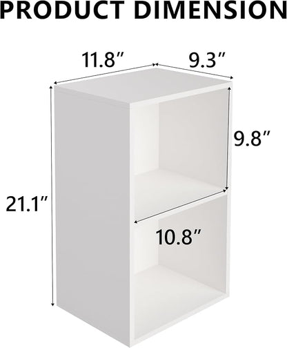 Wooden 2 Cube Storage Organizer, 2 Tier Storage Cubes Storage Display Cubby - Image 3