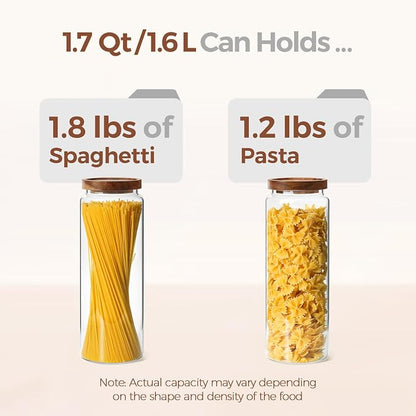 ComSaf 3Pcs Airtight Glass Pasta Storage Containers - Image 4