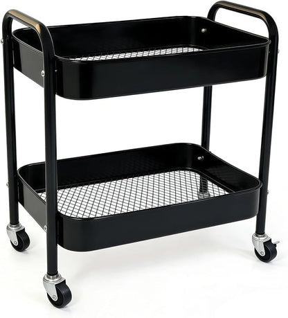 2 Tier Metal Rolling Utility Cart by Ufriandz