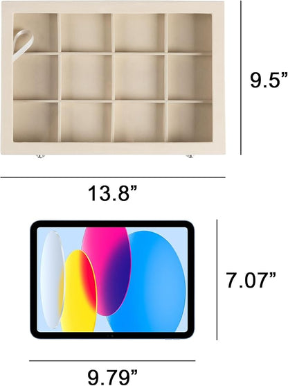 Frebeauty Velvet Jewelry Tray, 12 Grid Jewelry Organizer - Image 4