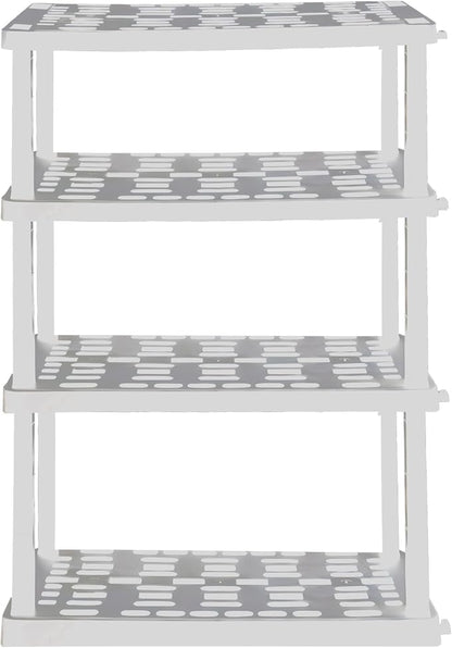 Oskar 4‑Tier Heavy‑Duty Plastic Storage Shelves – Tool‑Free, Interlocking by Koolatron