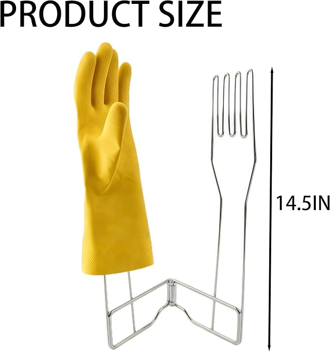Stainless Steel Glove Holder Collapsible Dish Rack Stand Organizes Dish Gloves - Image 2