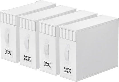 StorageTastic 4 Pack Bed Sheet Closet Organizers and Storage, Sturdy Foldable by StorageTastic