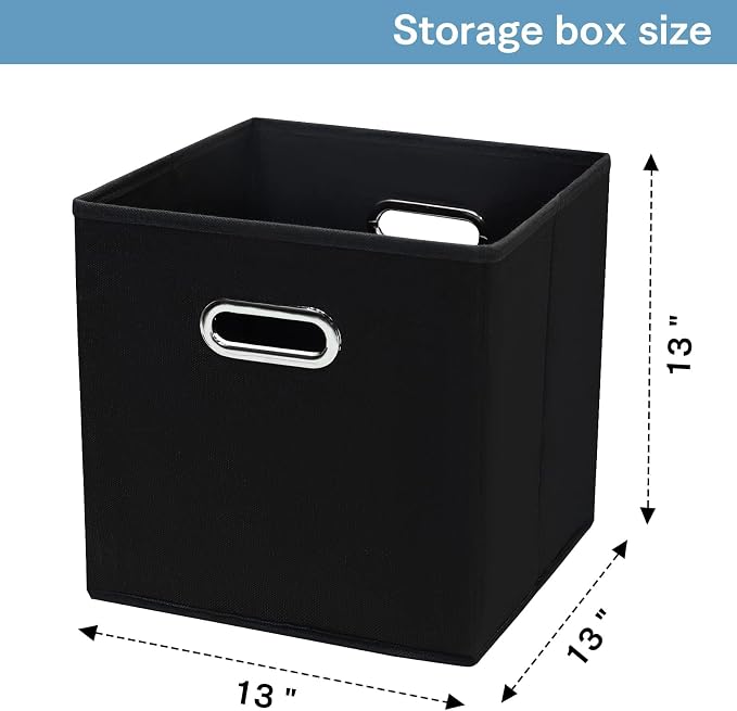 Fabric Cubby Storage Bins, Cube Organizer Bin Foldable Storage Boxes - Image 2