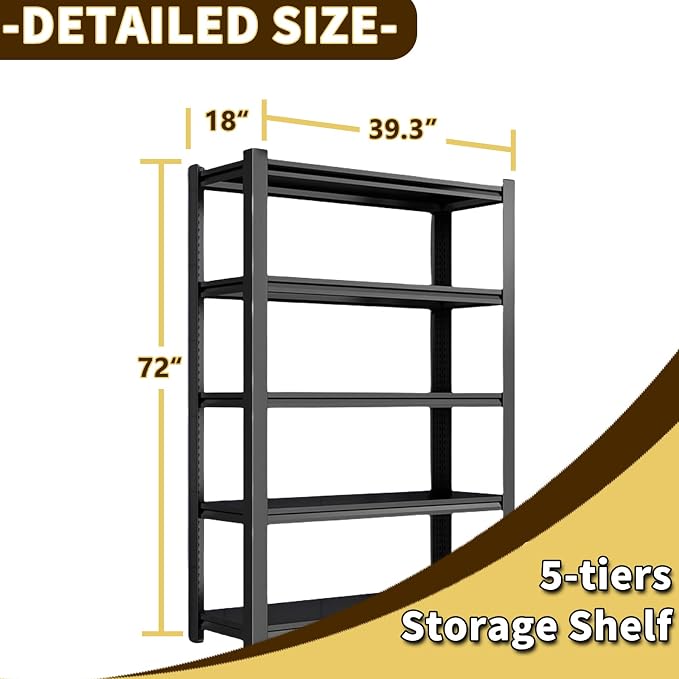 Garage Shelving, Heavy Duty Storage Shelves, Metal Garage Shelves Units - Image 3