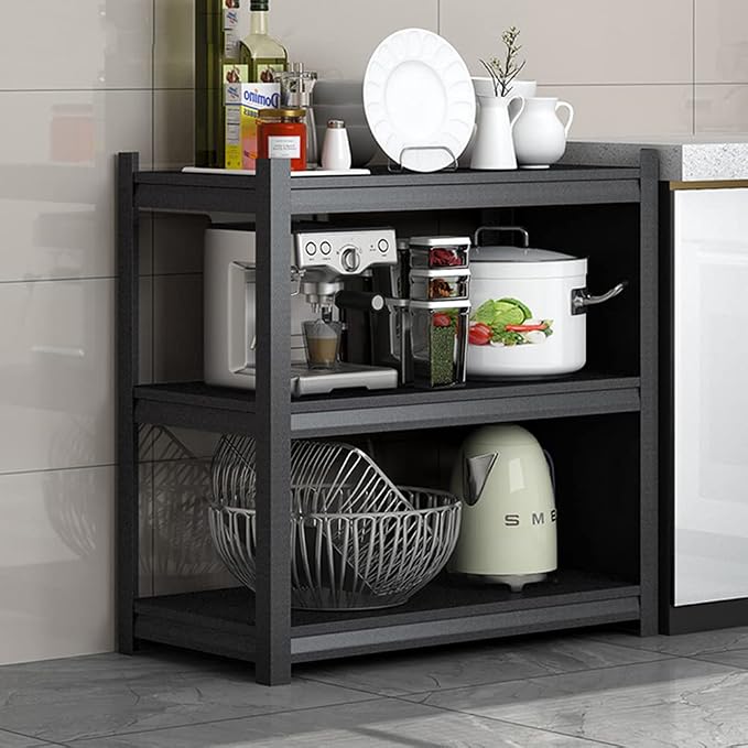 3-Shelf Adjustable Kitchen Storage Rack Unit, Space-Saving Shelf - Image 2