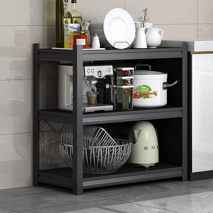 3-Shelf Adjustable Kitchen Storage Rack Unit, Space-Saving Shelf - Image 2