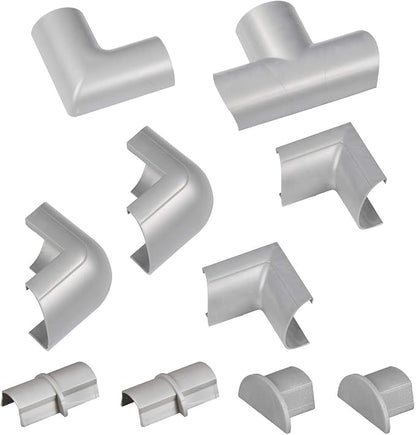 D-Line Medium Cable Raceway Accessory Pack, Join 1.18in x 0.59in Cord Cover by D-LineUSAinc