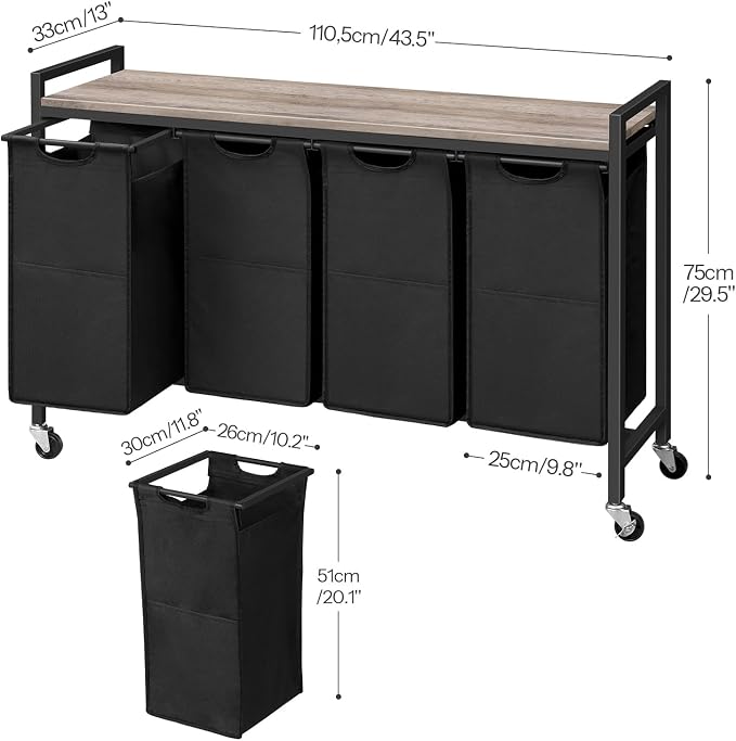 HOOBRO Laundry Sorter 4 Sections, Laundry Hamper - Image 3