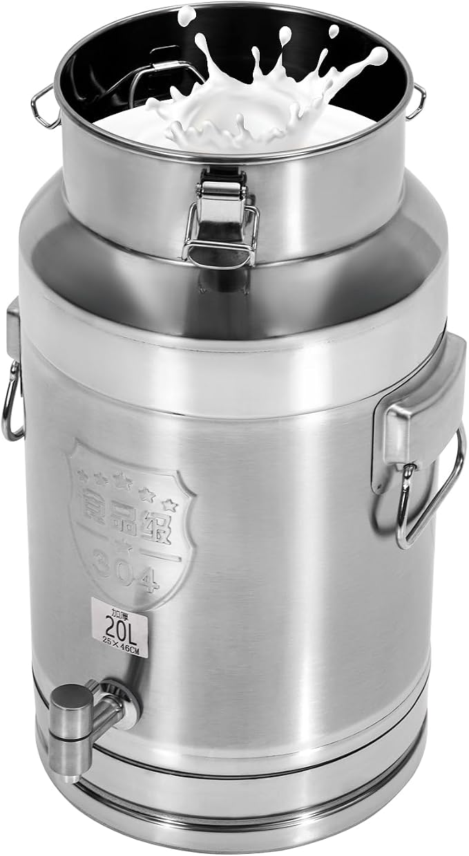 Milk Can Barrel Stainless Steel Beverage Drink Dispenser Large Capacity Storage by HaoYunNe