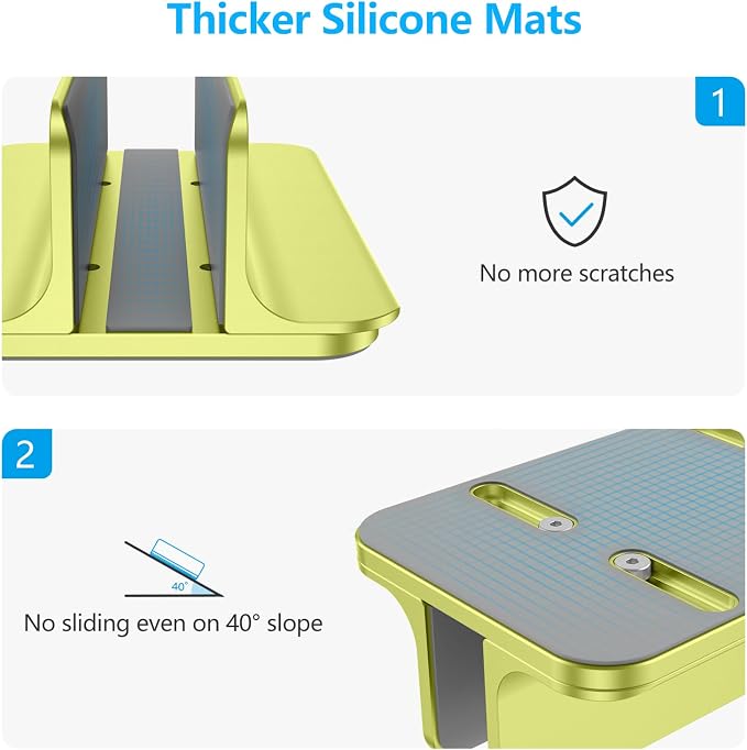 OMOTON Vertical Laptop Stand Holder, Desktop Aluminum Stand - Image 4