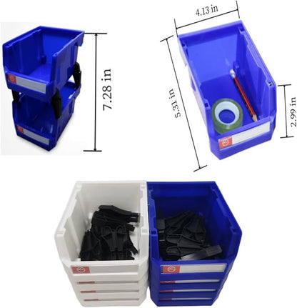Pe&Hui Storage Organizer Bins, Wall Mount Storage Parts Rack, Stackable Shop - Image 4
