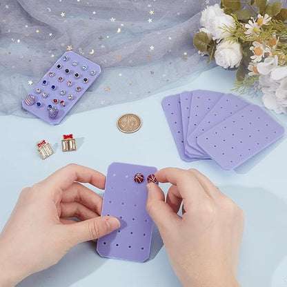OLYCRAFT 10Pcs Portable Acrylic Earring Organizer 24 Holes Purple Acrylic - Image 3