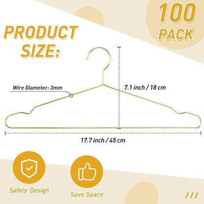 Wesiti 100 Pcs Stainless Steel Metal Hangers Wire Hangers - Image 2