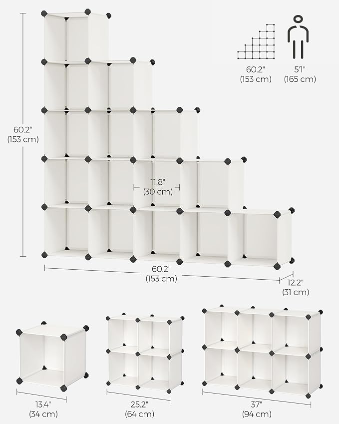 SONGMICS Cube Storage Organizer, Book Shelf, Closet Organizers and Storage - Image 3