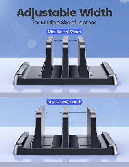 Vaydeer Vertical Laptop Stand for Desk, Dual Slots Plastic Laptop Holder - Image 8