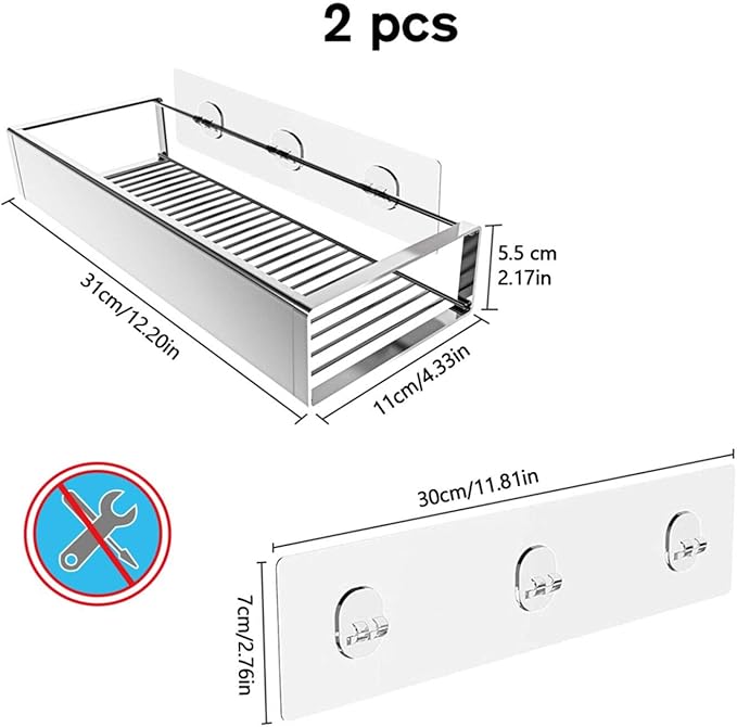 Bathroom Adhesive Shower Caddy Basket Shelf - Image 6