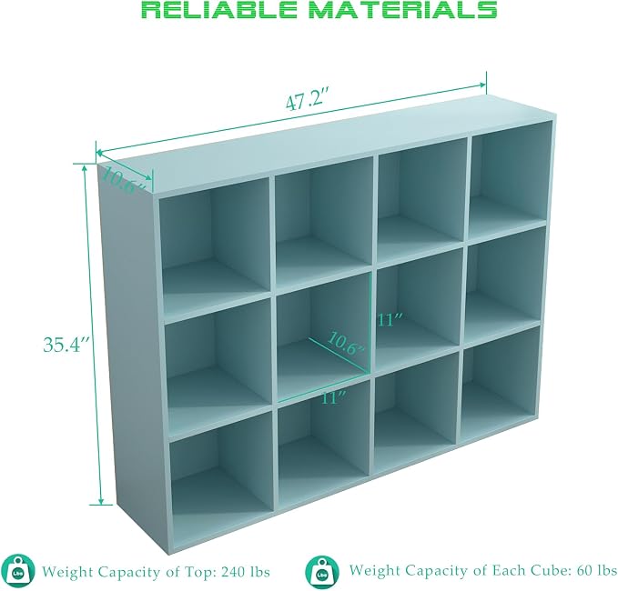 12-Cube Storage Shelf Bookcase - Image 3