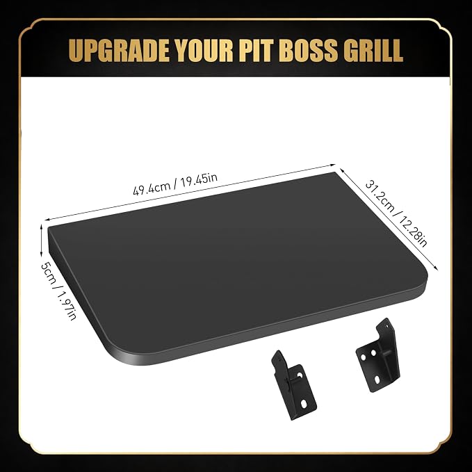 QuliMetal Foldable Front Shelf for Pit Boss Lexington 500, 19.45" Grill Front - Image 2