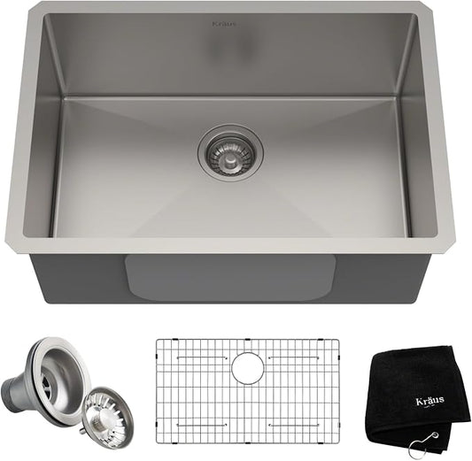 KRAUS Standart PRO 26-inch 16 Gauge Undermount Single Bowl Stainless Steel by KRAUS