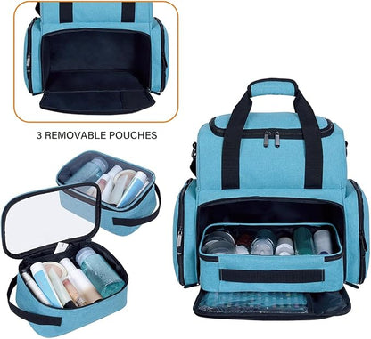 Large Makeup Cosmetic Bag with 3 Removable Case and 2 Removable Dividers Double - Image 5