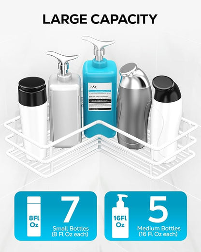 Nieifi Adhesive Corner Shower Caddy Shelf Basket Rack - Image 4