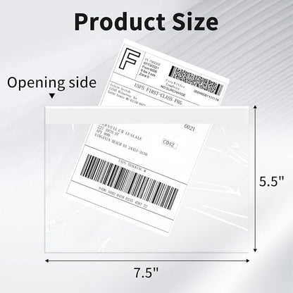 9527 Product 7.5" x 5.5" Clear Adhesive Top Loading Packing List/Shipping Label - Image 2