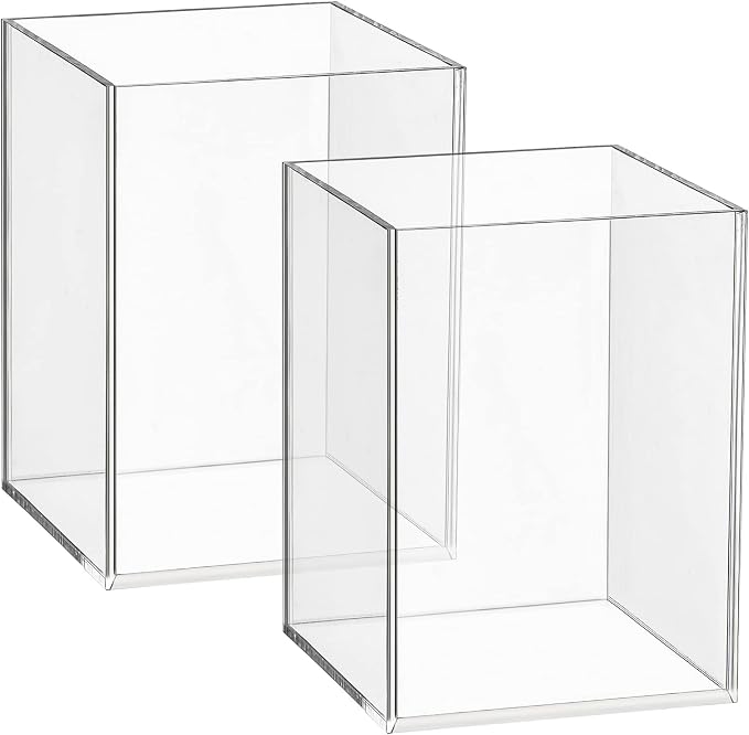 Mototo 2 Pieces Clear Acrylic Pen Holder & Pencil Cup Clear Makeup Bush Holder by MOTOTO