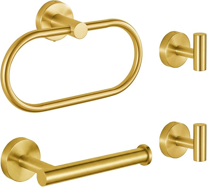Bathroom Hardware Set Includes Towel Ring, Toilet Paper Holder and 2 Towel Hooks by Eolax