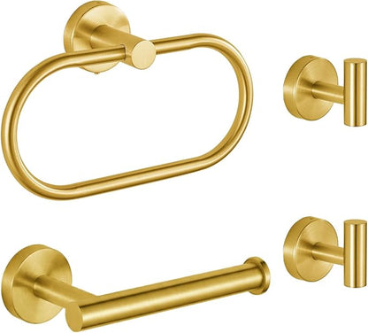Bathroom Hardware Set Includes Towel Ring, Toilet Paper Holder and 2 Towel Hooks by Eolax
