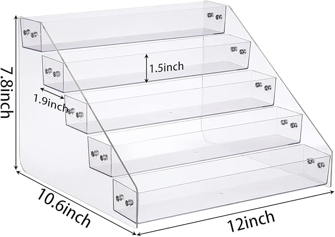 Acrylic Spice Rack, Tiered Spice Rack Shelf Seasoning Organizer - Image 3