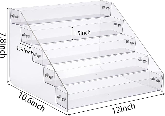 Tiered Spice Rack Acrylic, Spice Rack Shelf Seasoning Organizer - Image 3