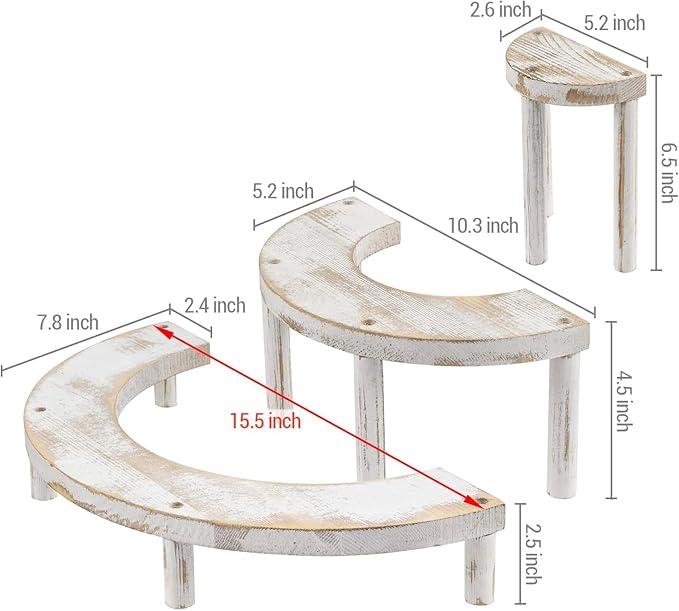 MyGift 3 Tier Wooden Display Riser Stand, Cupcake Stand & Perfume Organizer - Image 5