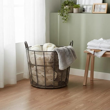 76QT rattan woven basket, withhandle, extra-large storagebasket, suitable - Image 6