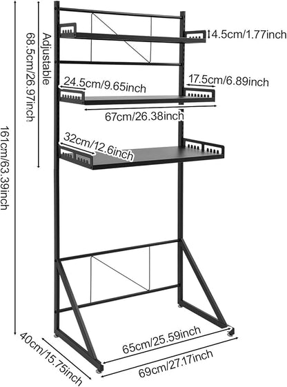 Over Washer and Dryer Storage Shelves, 3-Tier Washing Machine Organizer Rack - Image 3
