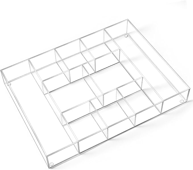 Large Acrylic Desk Deep Drawer Organizer by Briwooody