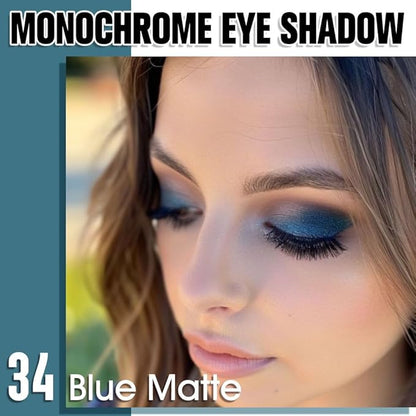 Dark Blue Single Matte Eyeshadow Makeup, Neutral Powde Eye Shadow - Image 2