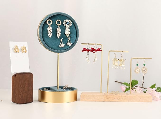 GemeShou 3pcs Beech wooden dangle earring stand holder, hoop earring displays - Image 6