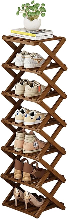 YYW Bamboo Shoe Rack for Entryway, Installation-Free and Foldable Vertical Shoe by YYW