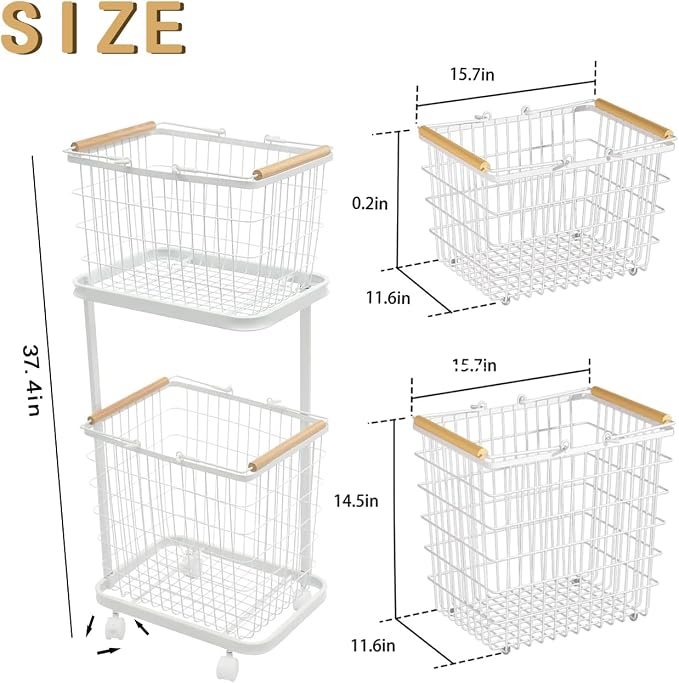 Large Laundry Baskets, Dirty Clothes Hamper - Image 2